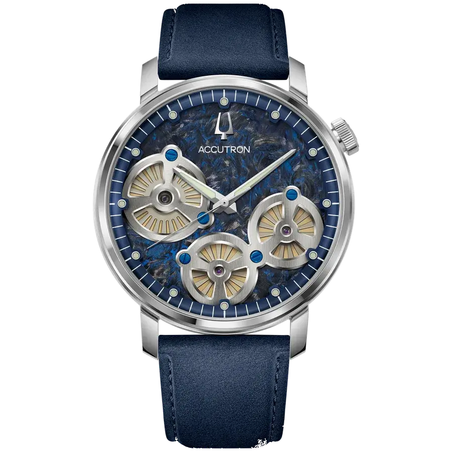 Accutron Spaceview Evolution Forged Carbon Dial Electrostatic Blue, reference 26A215