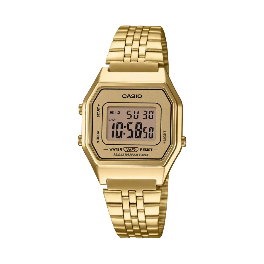 Casio Vintage LA680WGA-9VT Gold Tone Metal Digital Watch, reference LA680WGA-9VT