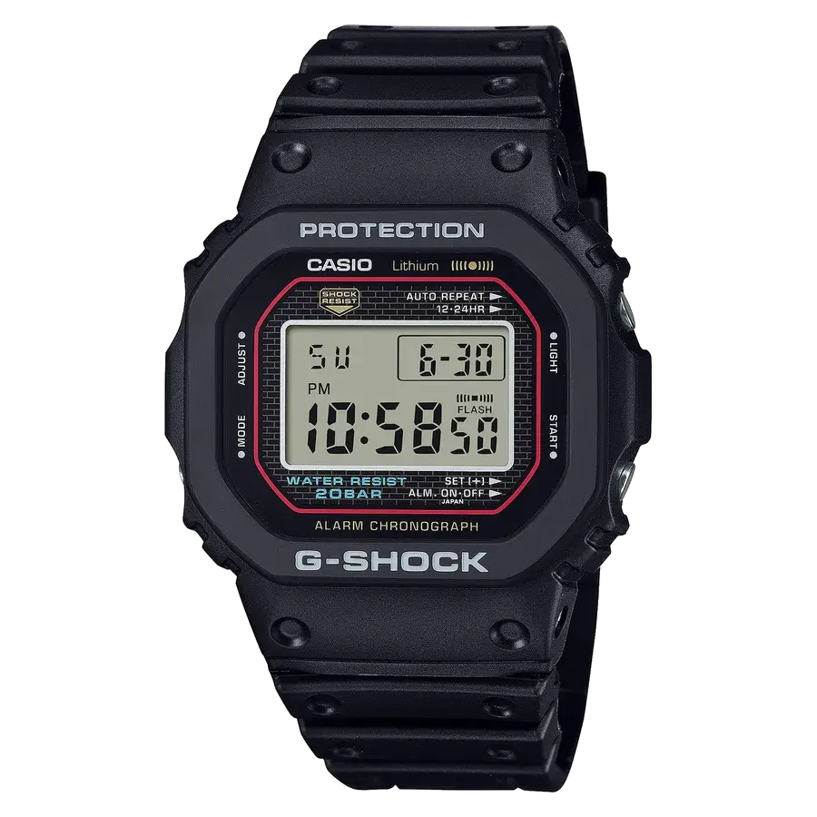 Casio DW-5000R-1A Quartz Icon Steel / Resin Black | 48.5mm, Steel & Rubber Coating, Resin, Grey Dial, reference 5000R