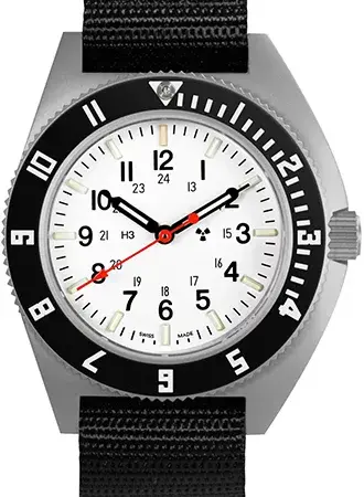 Marathon Pilot’s Navigator Stainless Steel Arctic Quartz (SSNAV) - Ballistic Nylon, reference WW194001SS-0501/MA
