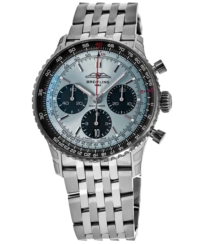 Breitling Navitimer B01 Chronograph 41 Ice Blue Dial Steel Men’s Watch, reference AB0139241C2A1