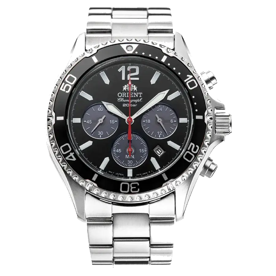 Orient Solar Sports Chronograph with Black Dial, reference RA-TX0202B10B