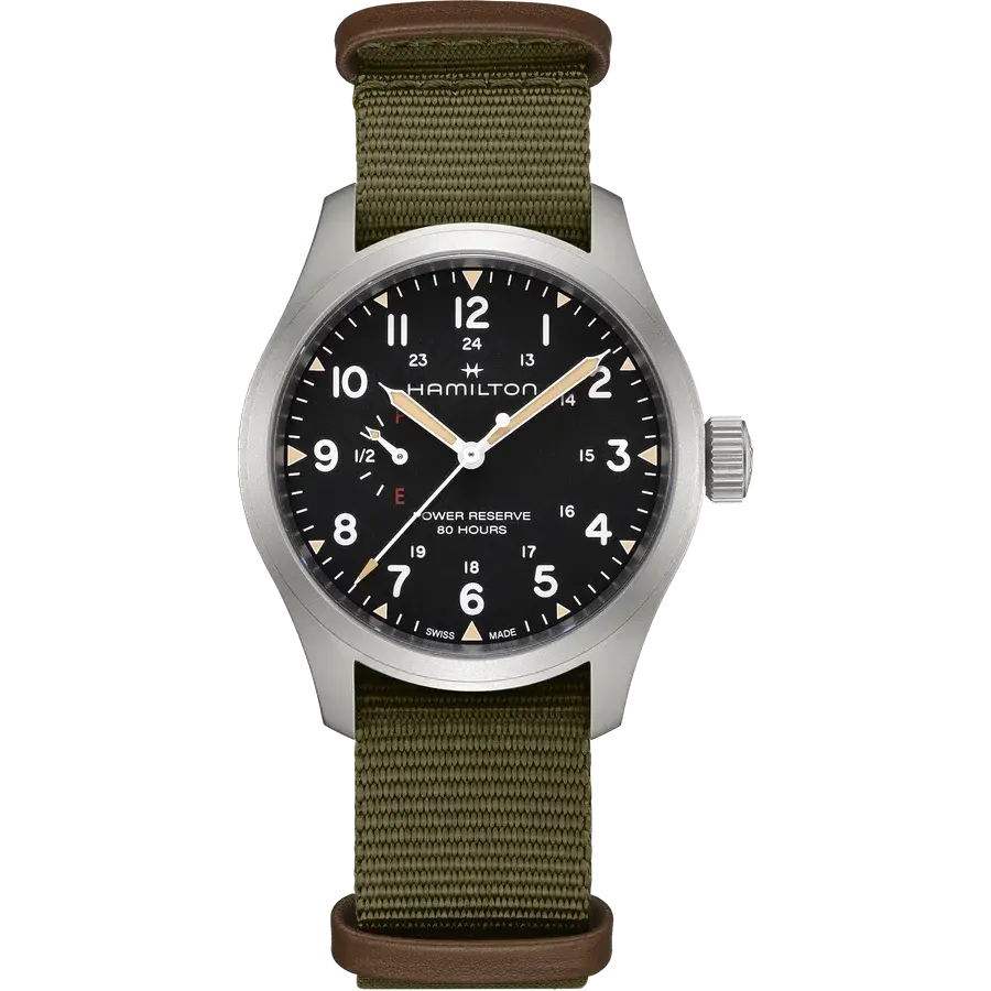 Hamilton Khaki Field Mechanical Power Reserve Black Dial Nato, reference H69509930