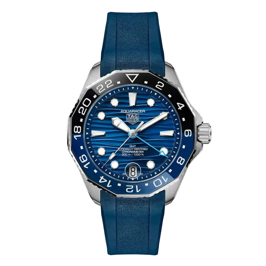 TAG Heuer Aquaracer Professional 300 GMT | 42mm, Steel, Rubber, Blue Dial, reference 
