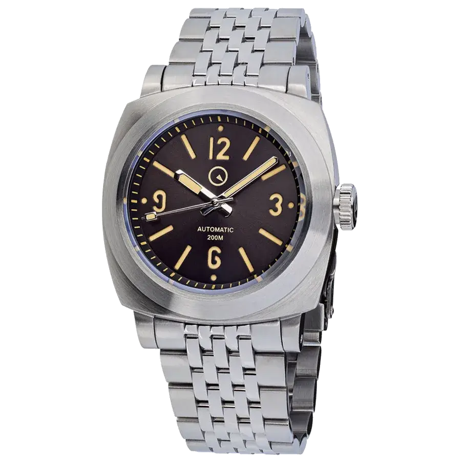 Islander Black Sandwich Dial Automatic Dive Watch with AR Sapphire Crystal, and Pilot Bezel, reference ISL-80