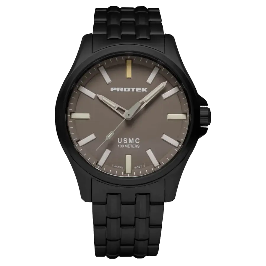 ProTek IP Black Titanium Field Watch 3100 USMC Series with Tritium T100 Tubes, reference PT3106BR
