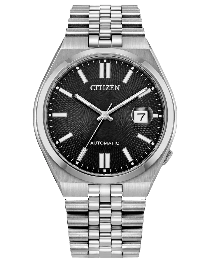 Citizen TSUYOSA 60 Black Guilloche Dial Automatic, reference NK0020-55E