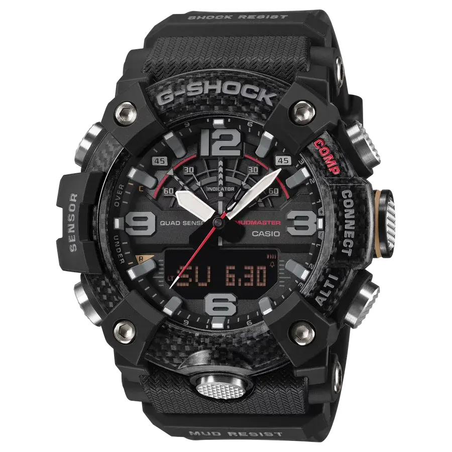 Casio G-Shock GGB100X-1A Master of G Mudmaster Quad Sensor Heavy Duty Carbon Black, reference GGB100X-1A