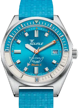 Squale Matic S Light Blue Rubber, reference MATICLBWLB.MRLB/SQ