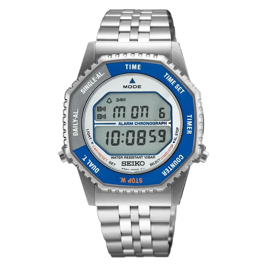 Seiko Rotocall 1982 Reissue Blue Silver Bezel Digital, reference SMGG21