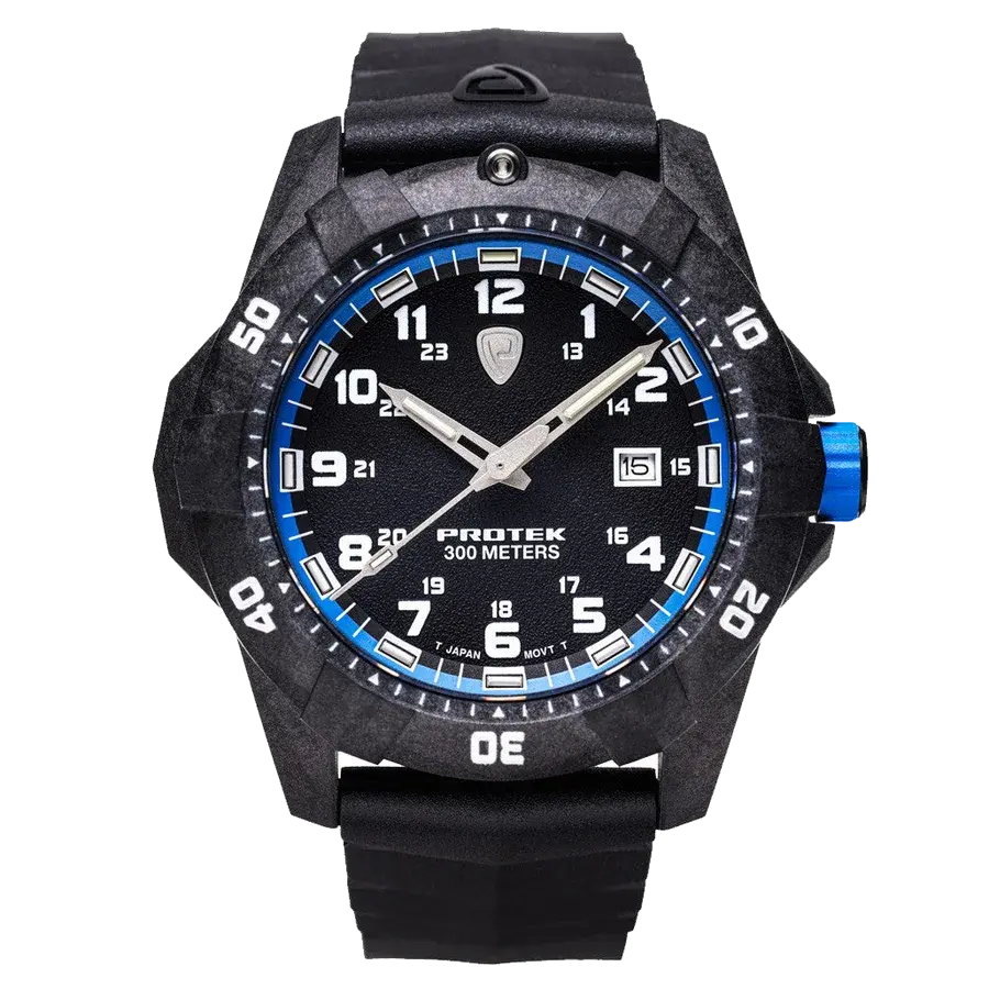 ProTek Carbon Composite Tritium Dive Watch 1000 Series with Blue Accents, reference PT1003