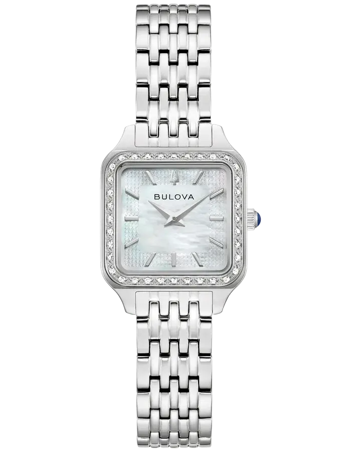 Bulova Sutton Diamond Mother of Pearl Gem Bezel Ladies Quartz, reference 96R256