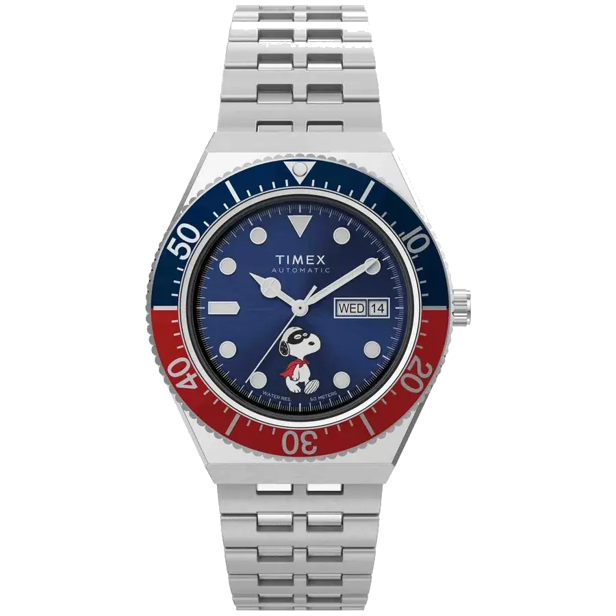 Timex M79 Automatic x Peanuts Masked Marvel Snoopy 40mm Blue, reference TW2W475000Q
