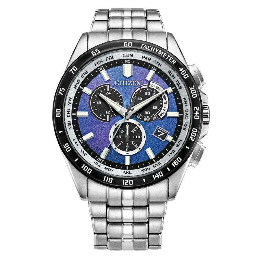 Citizen PCAT Eco-Drive Multifunction Watch with Blue Dial, reference CB5874-81L