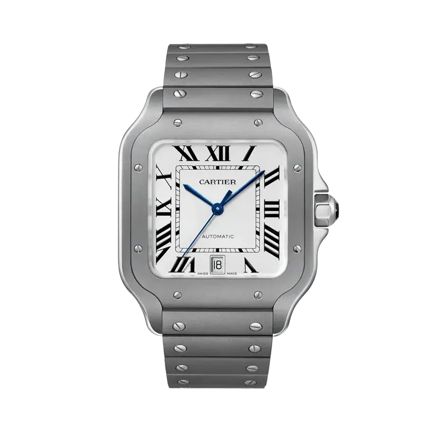 Cartier Santos De Cartier Large Model | Titanium, White Dial, reference 