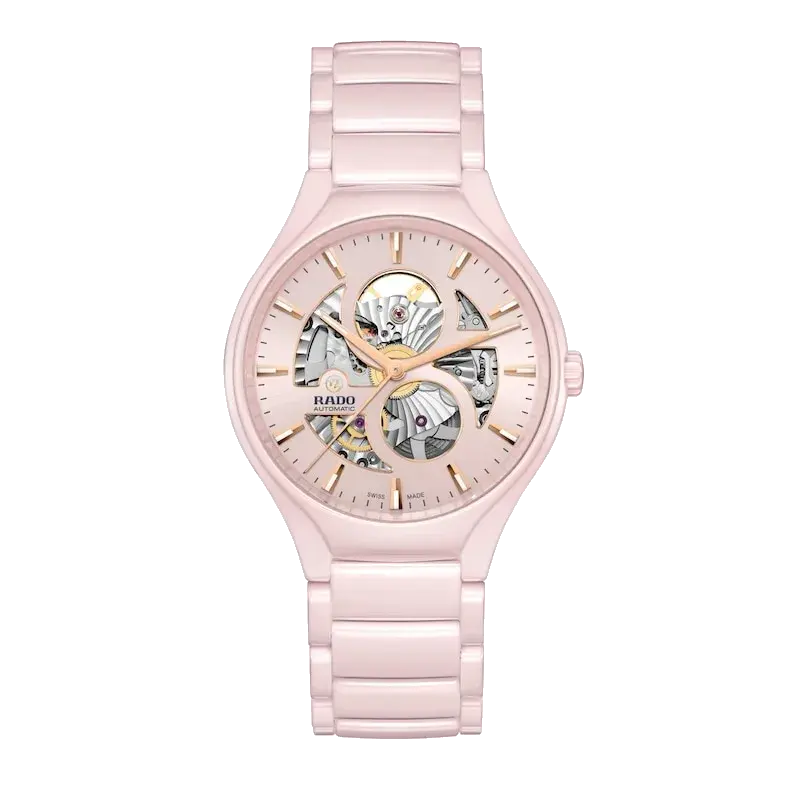 Rado True Round Open Heart 40mm Pink High-Tech Ceramic Limited Edition Watch, reference 