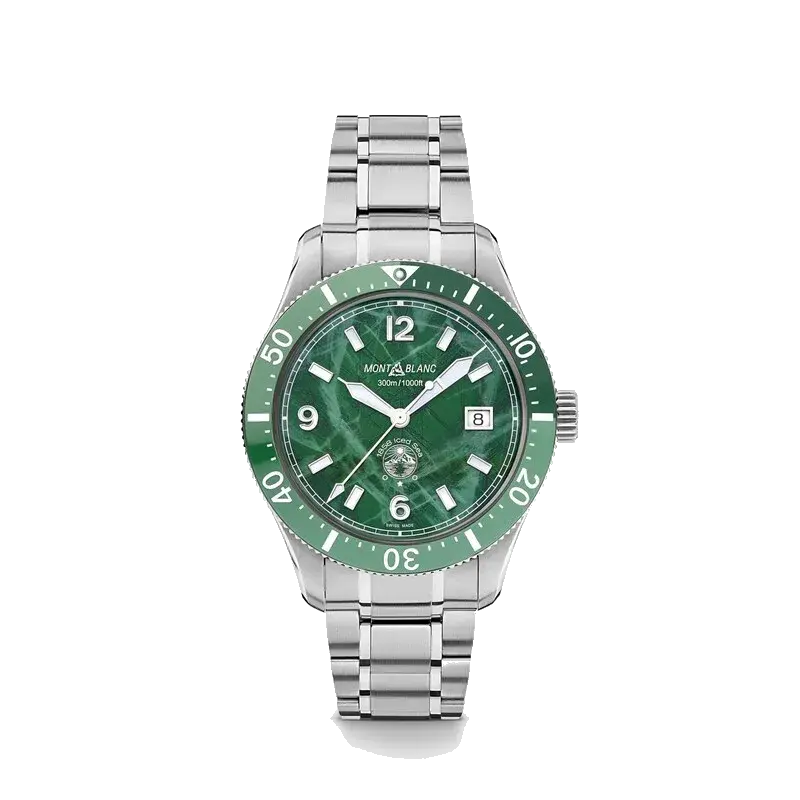 Montblanc 1858 Iced Sea Men's Green Dial Stainless Steel Watch, reference 