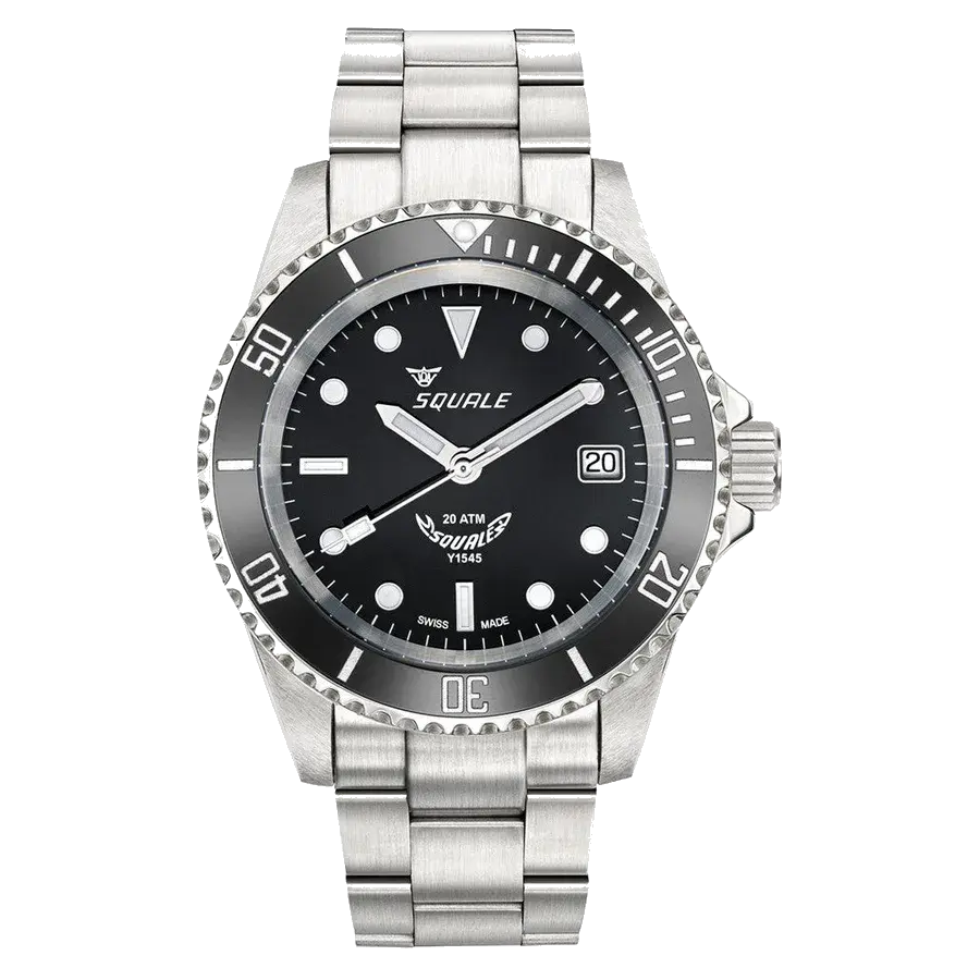 Squale Swiss Automatic Dive watch with Black Dial, reference Y1545SILVE.AC