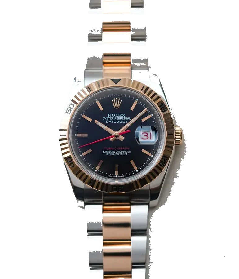 Rolex Datejust Turn-O-Graph 116261 Rose Gold Black Dial, reference 260535