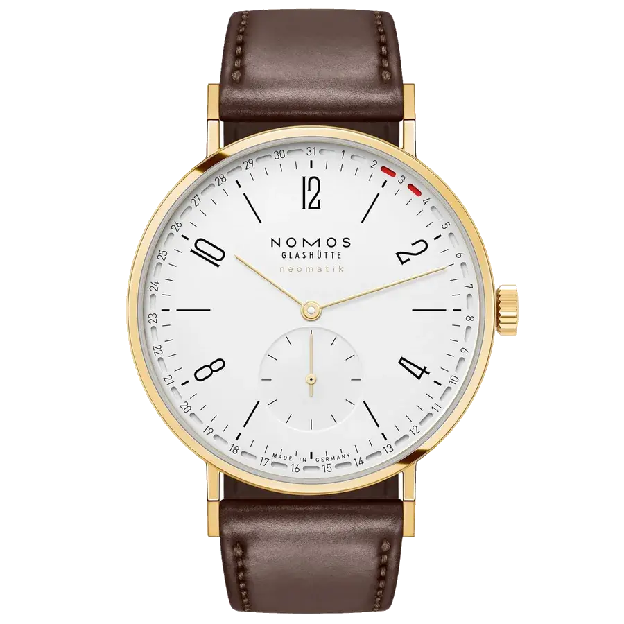 Nomos Glashütte Tangente Gold Neomatik 38 Update Doré, reference 196