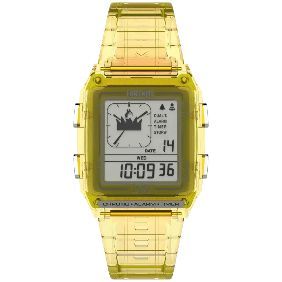 Timex Q LCA x Fortnite 35mm Translucent Yellow, reference TW2W96600JR