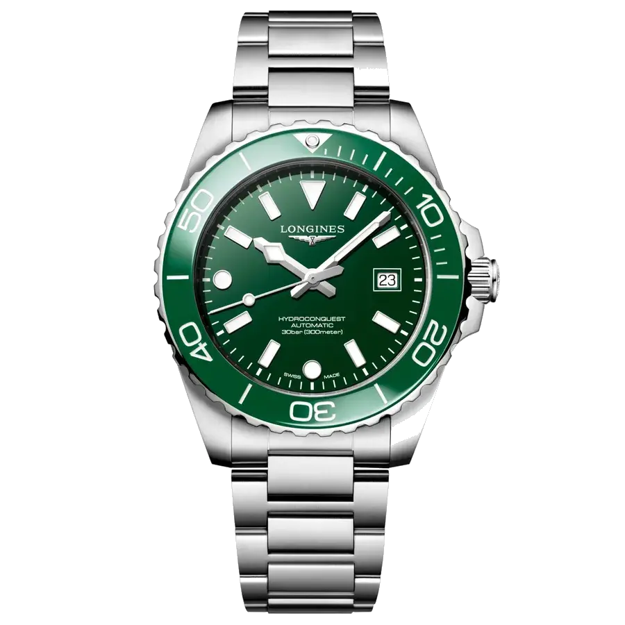 Longines Hydroconquest L3.788.4.06.6 42mm Green, reference L3.788.4.06.6