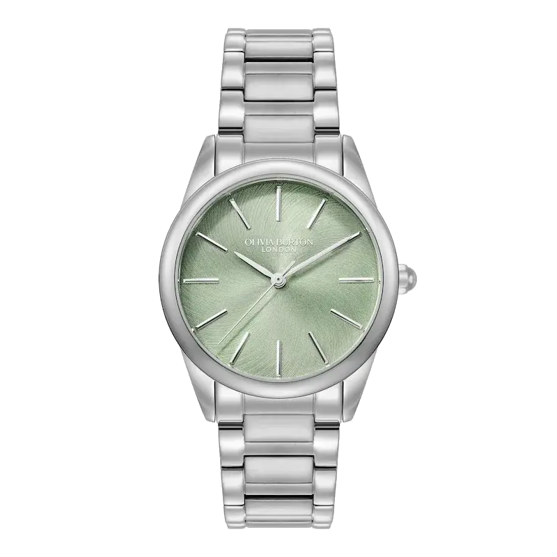 Olivia Burton Intensity 34mm Mint Green Dial & Stainless Steel Watch, reference 