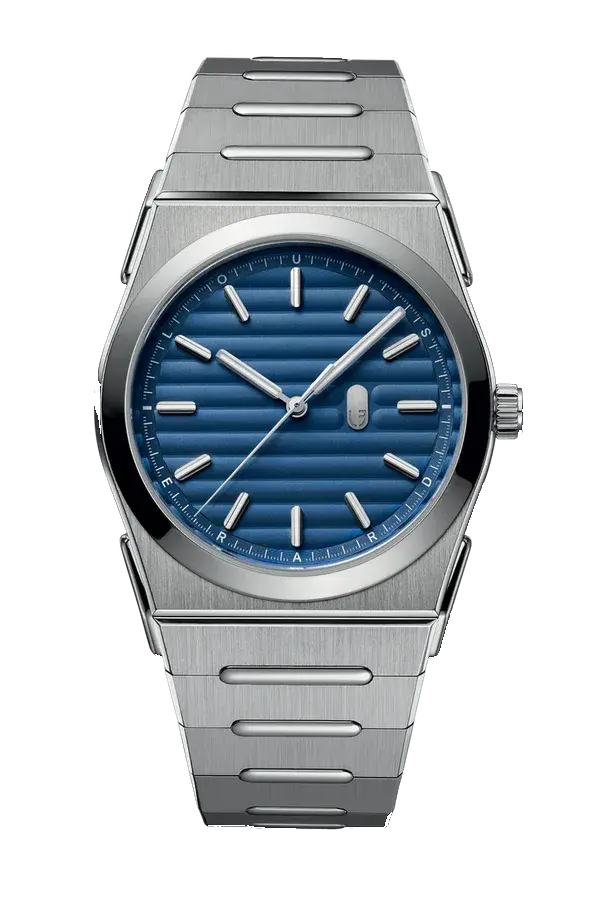 Louis Erard 2340 Blue | 40mm, Steel & Titanium, Titanium, Navy Dial, reference 