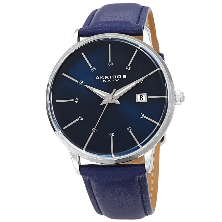 Akribos Casual Blue/Leather | Blue Dial, reference AK1104BU-S