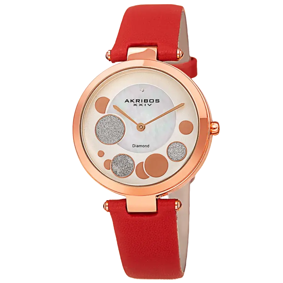 Akribos Casual Red/Leather | White Dial, reference AK1069RD