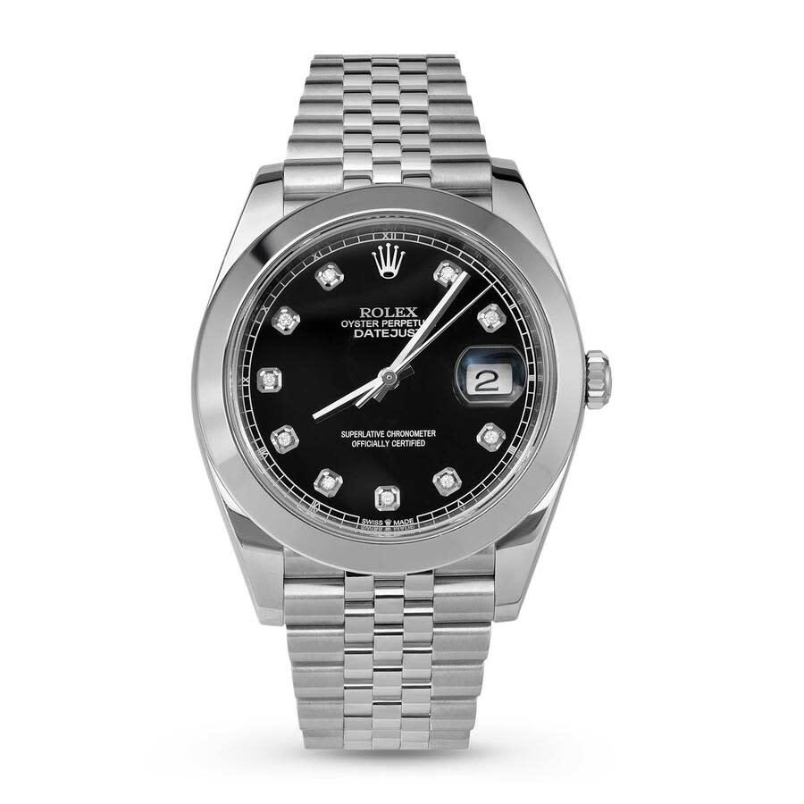 Rolex Pre-owned Rolex Datejust Automatic Chronometer Diamond Black Dial Men's Watch, reference 126300 BKDJ