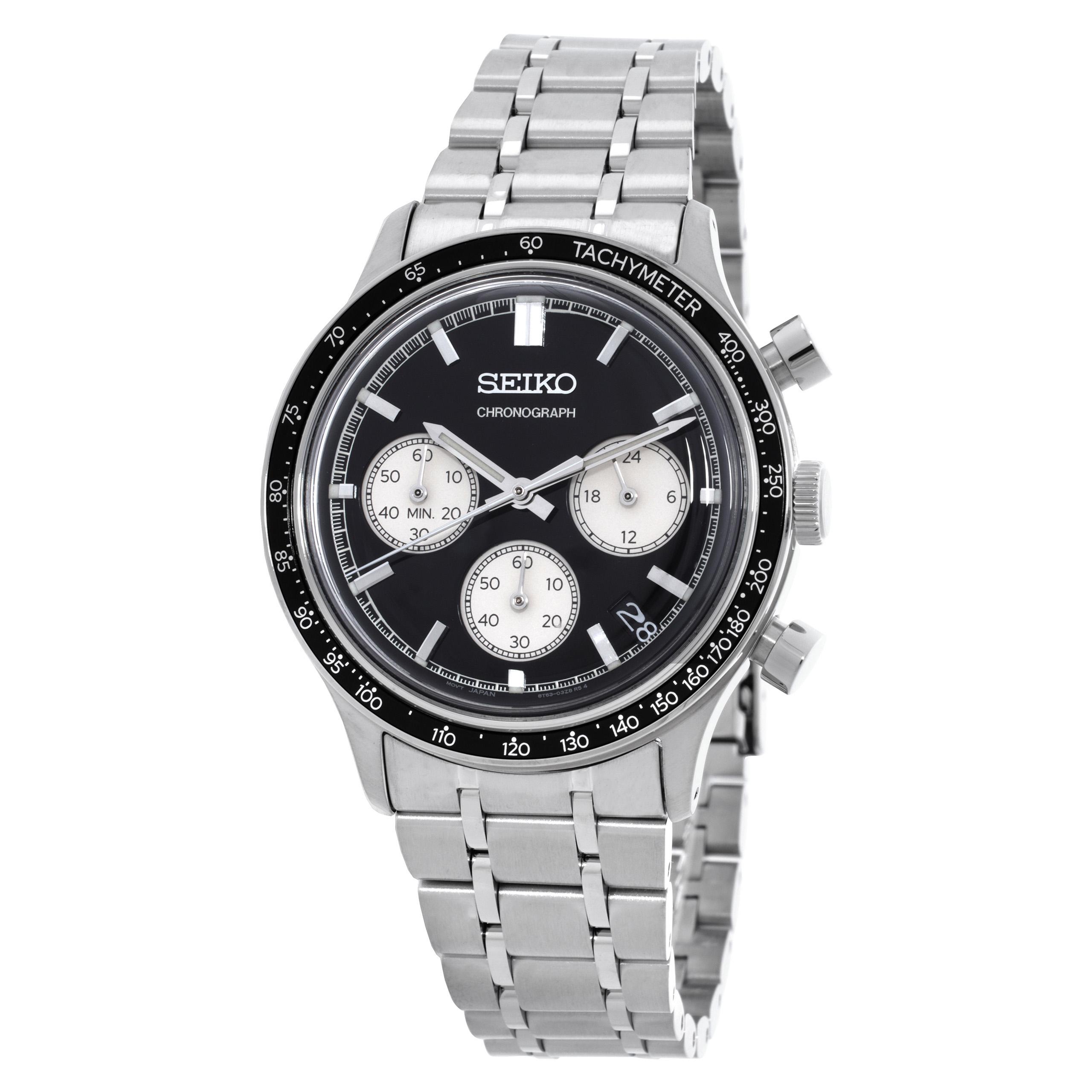 Seiko Chronograph Quartz Black Dial Men's Watch, reference SSB479P1
