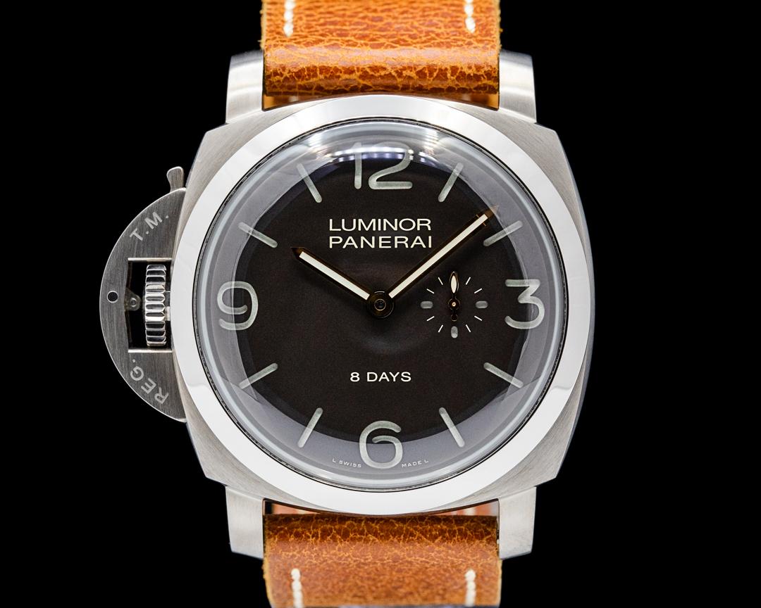Panerai Luminor 1950 Left-Handed 8 Days Titanio Brown Dial, reference PAM00368