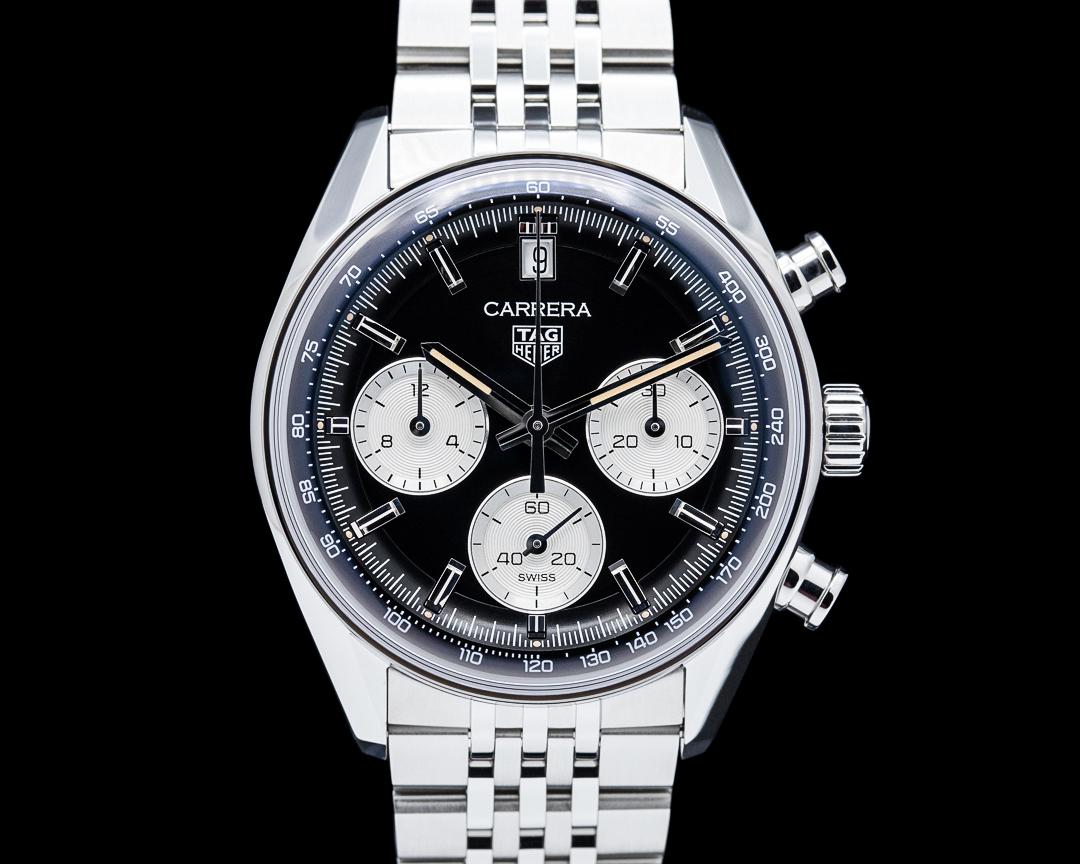 TAG Heuer Carrera Chronograph Glassbox SS Black Dial, reference CBS2210.FC6534