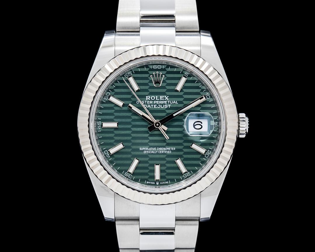 Rolex Datejust 41MM SS Green Motif Dial, reference 126334