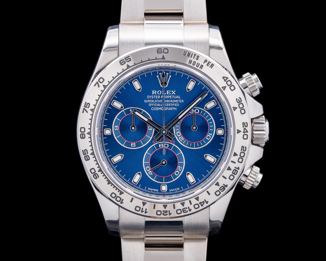 Rolex Daytona 18K White Gold Blue Dial, reference 116509