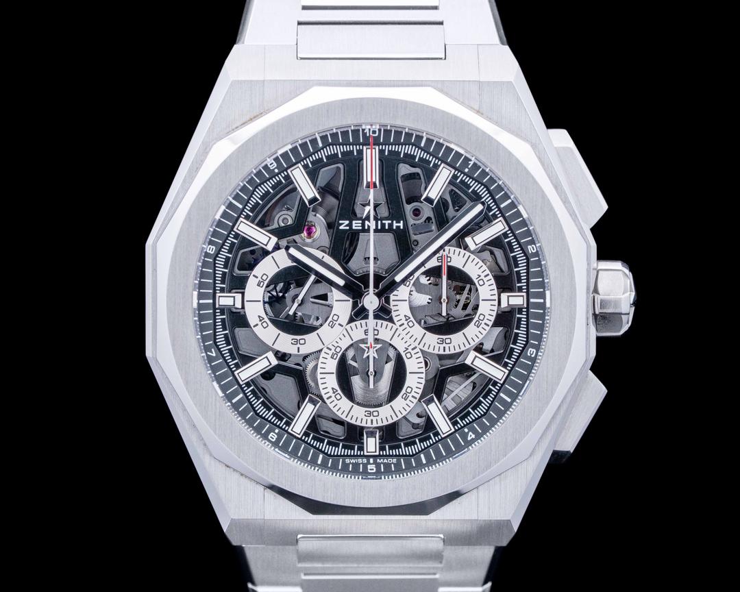 Zenith DEFY Skyline Chronograph SS Black Skeleton Dial 2025, reference 03.9500.3600/78.I001