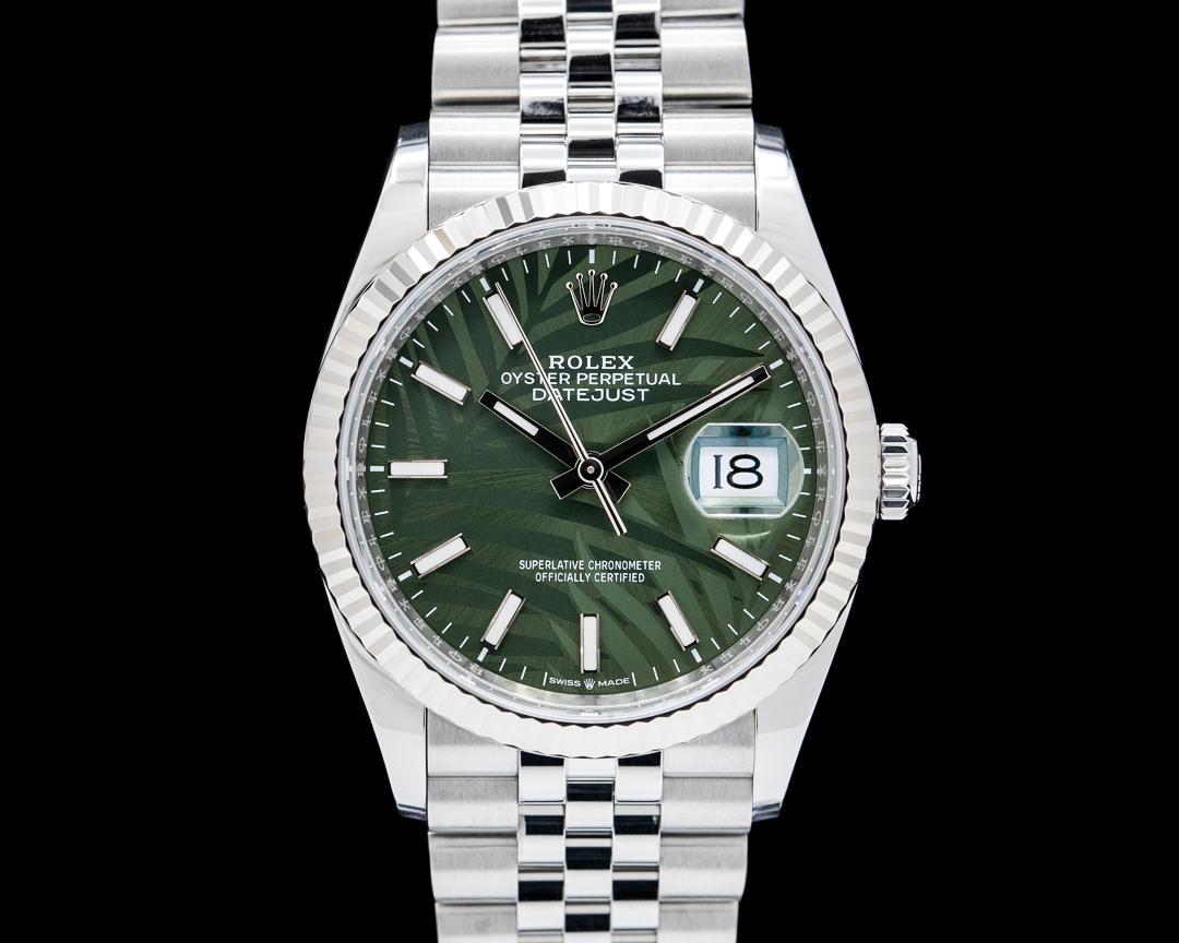 Rolex Datejust 36 Jubilee SS Green Palm Dial, reference 126234