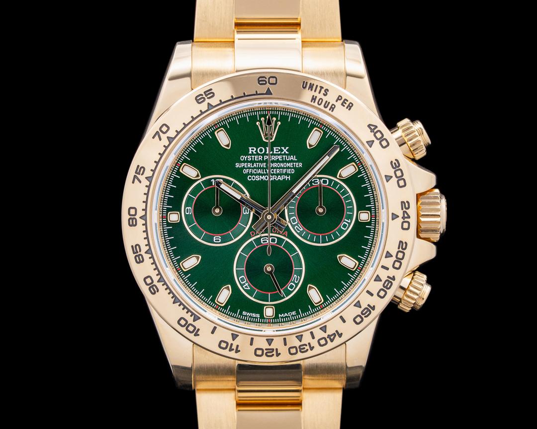 Rolex Daytona "John Mayer" 18K Yellow Gold Green Dial, reference 116508