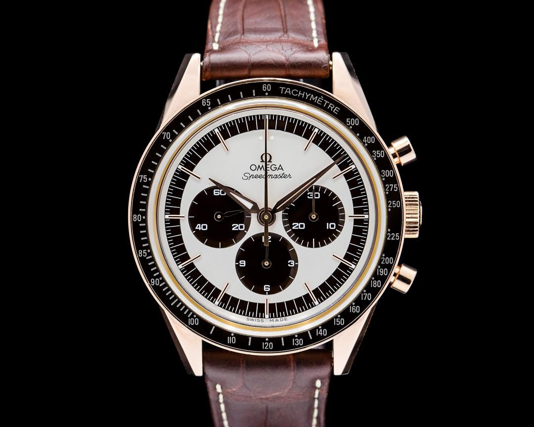 Omega Speedmaster Anniversary 18K Rose Gold Silver Dial, reference 
