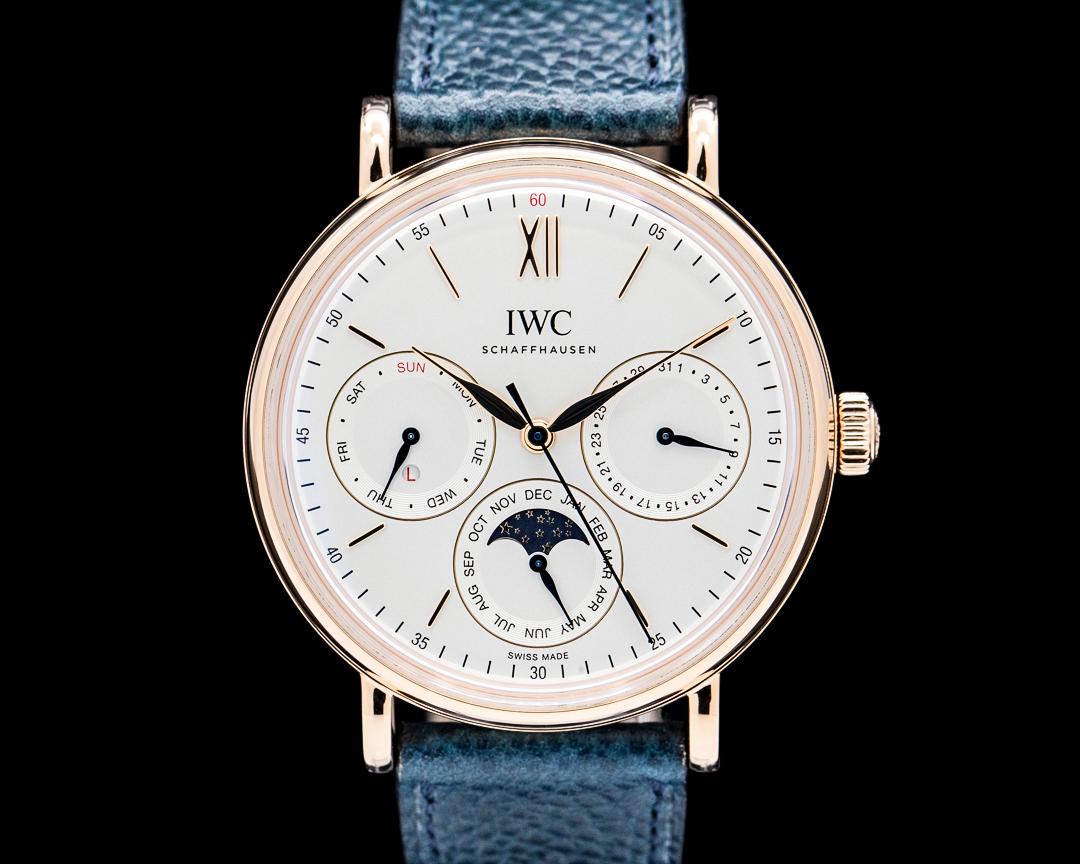 IWC Portofino Perpetual Calendar 18K Rose Gold Silver Dial 2025, reference IW344602