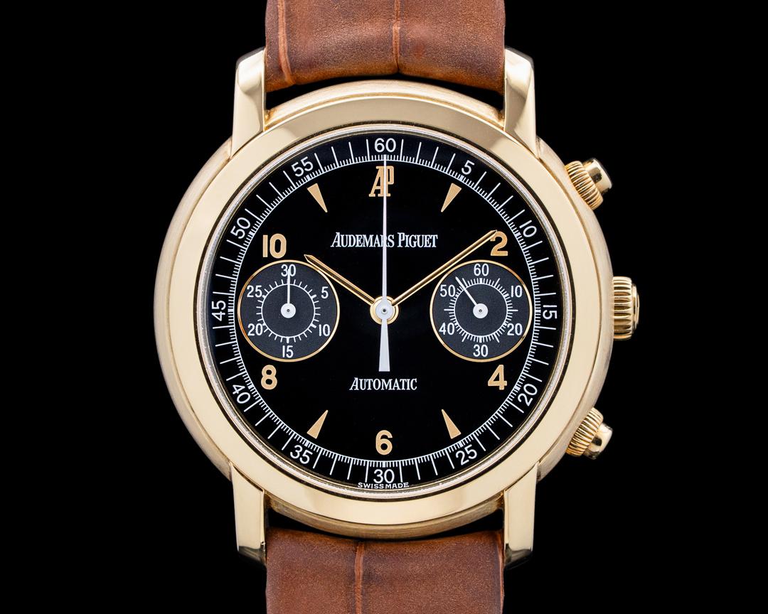 Audemars Piguet Jules Audemars Chronograph 18K Yellow Gold Black Dial, reference 25859BA