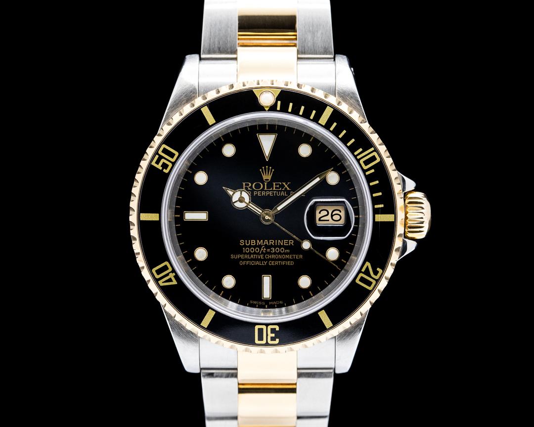 Rolex 16613 Submariner Date 18K YG / SS Black Dial Circa. 2002, reference 116613