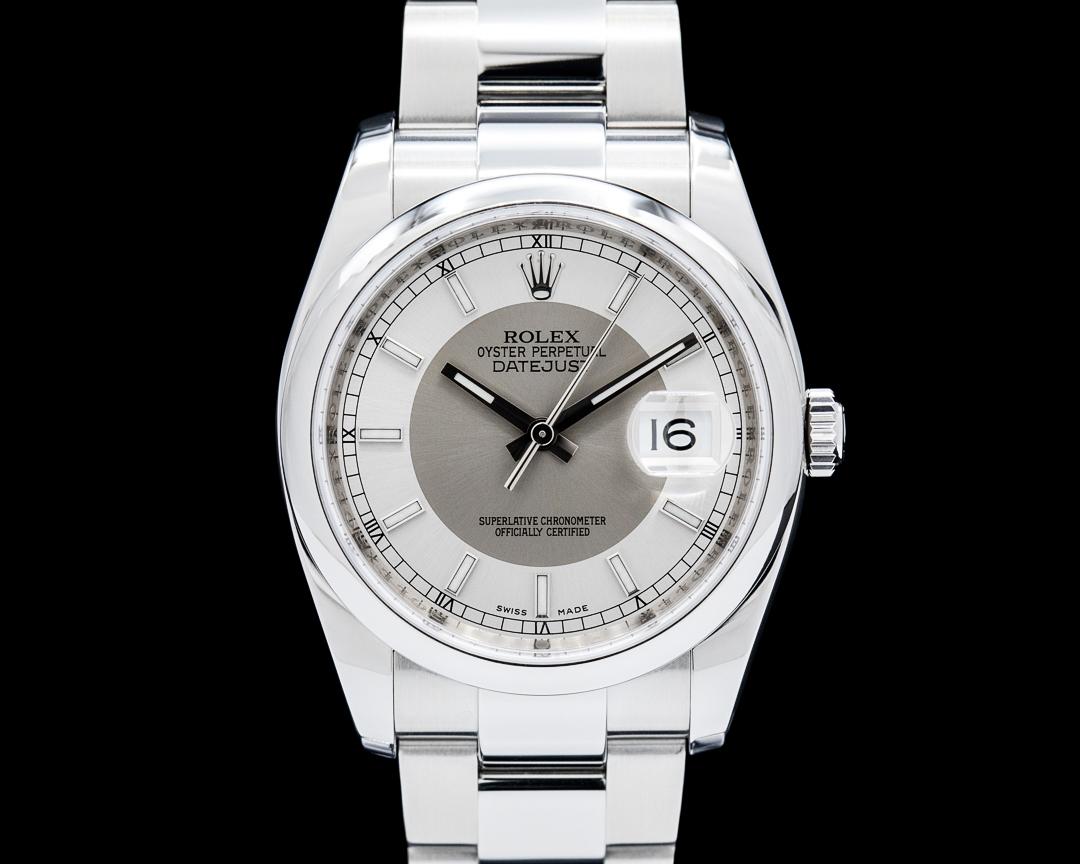 Rolex Datejust SS Silver Tuxedo Dial, reference 116200