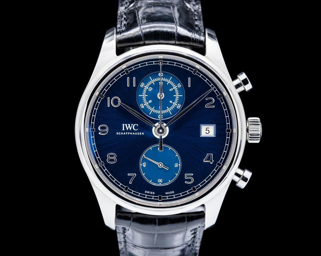 IWC Portugieser Chronograph Classic SS Blue Dial, reference IW390303