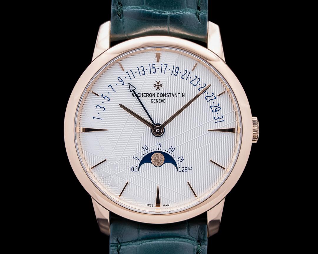 Vacheron Constantin 4010U Patrimony Moon Phase Retrograde Date 18K RG Silver Dial, reference 4010U/000R-H117