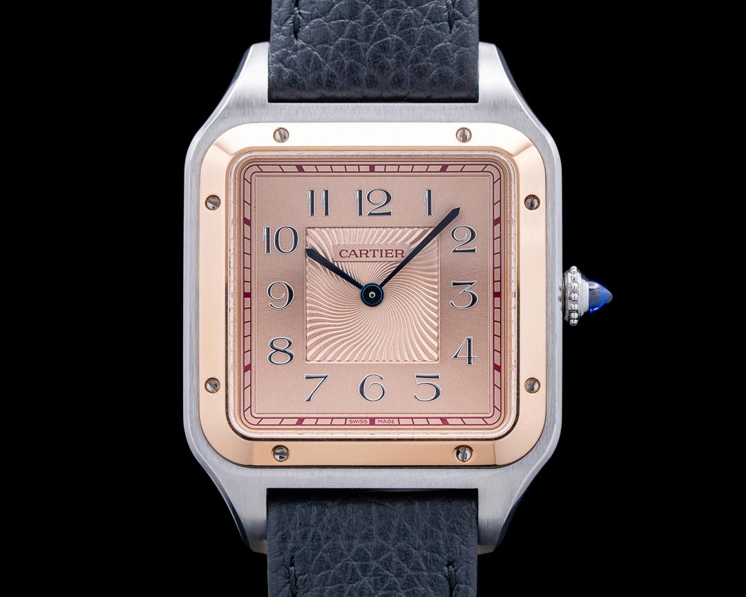 Cartier Santos-Dumont XL SS / 18K RG Pink Dial LIMITED, reference W2SA0025