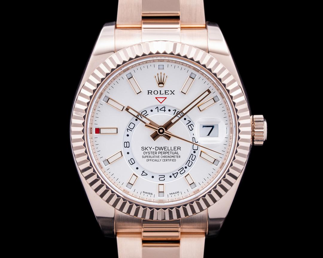 Rolex Sky-Dweller 18K Rose Gold Silver Dial, reference 326935