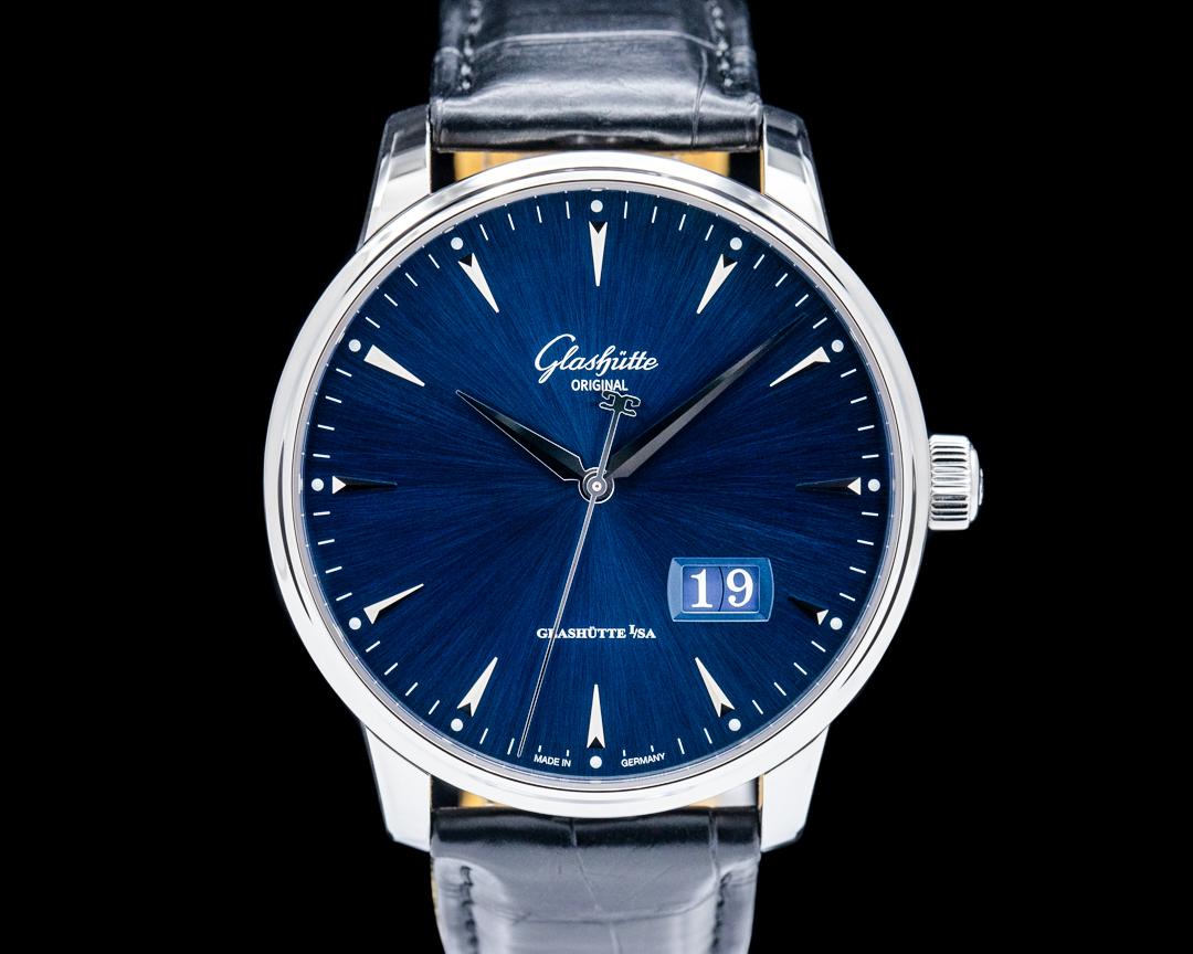 Glashütte Original Senator Excellence Panorama Date SS Blue Dial, reference 