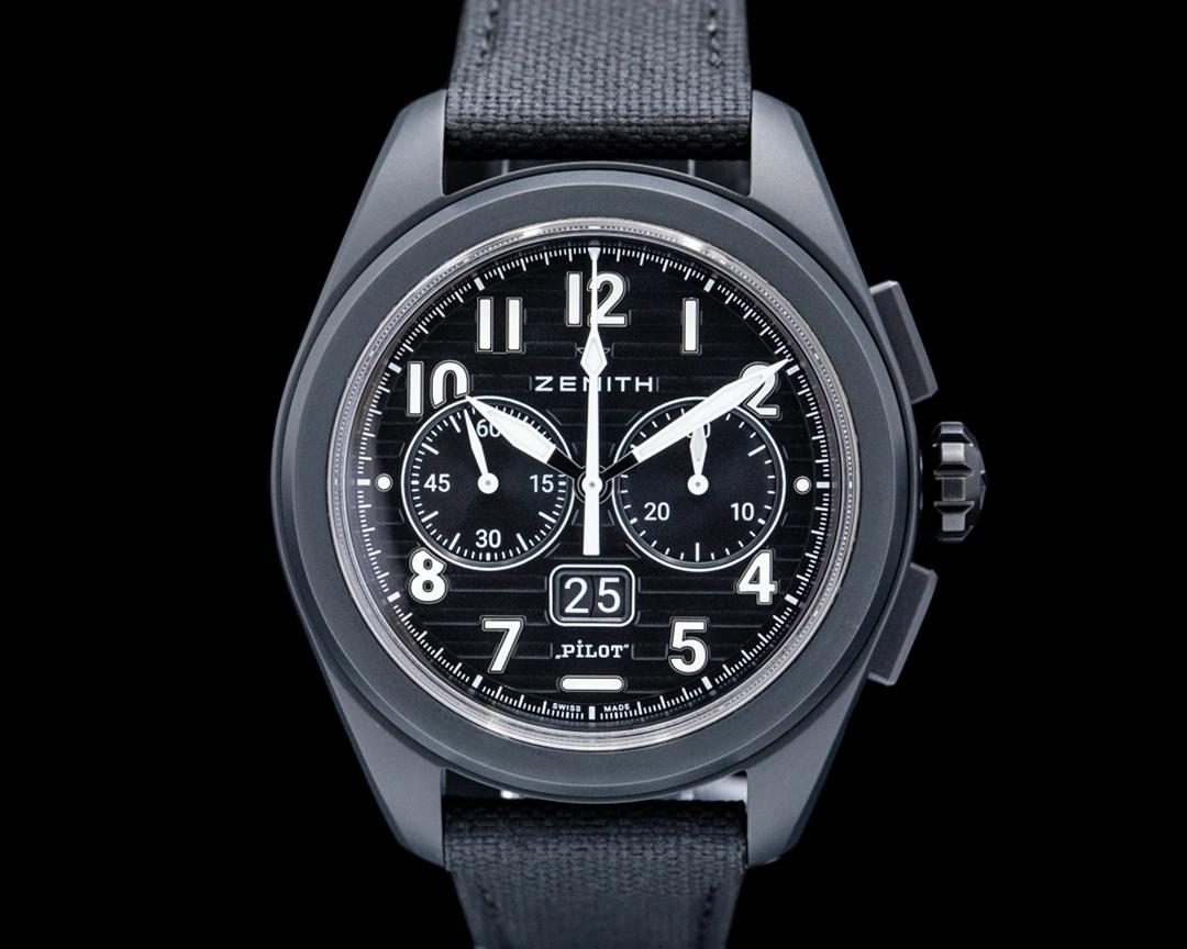 Zenith Pilot Big Date Flyback Black Ceramic Black Dial, reference 49.4000.3652/21.I001